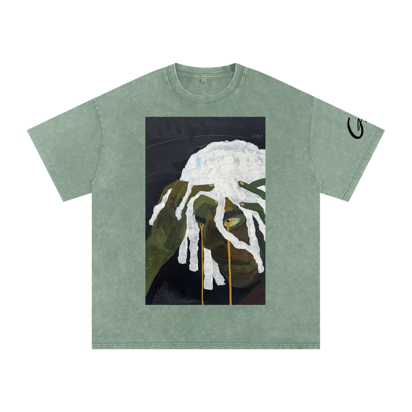 Snow Washed Oversized Cotton T-Shirt