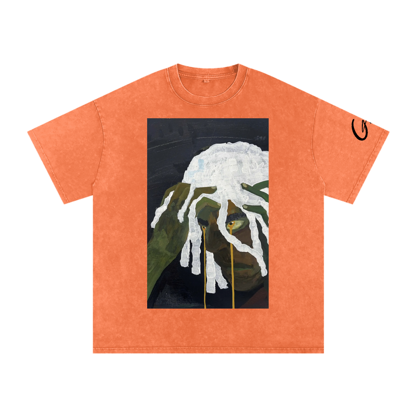 Snow Washed Oversized Cotton T-Shirt